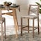 Bali & Pari Poltak Modern Bohemian Grey Natural Kubu Rattan and Mahogany Wood Counter Stool 245-13717-ZORO - alternate 4